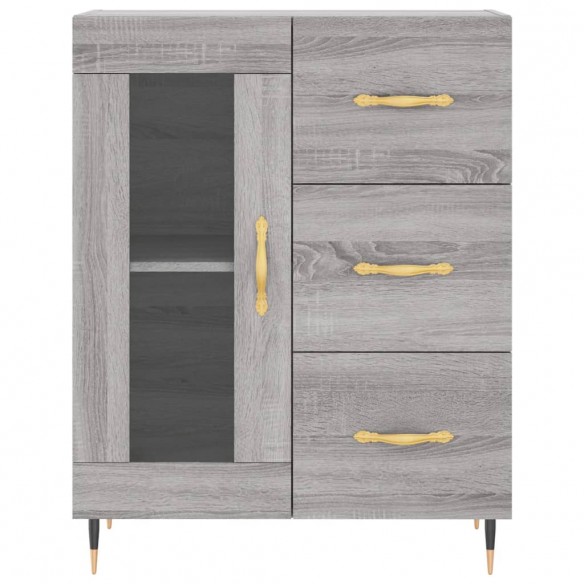 Buffet haut Sonoma gris 69,5x34x180 cm Bois d'ingénierie