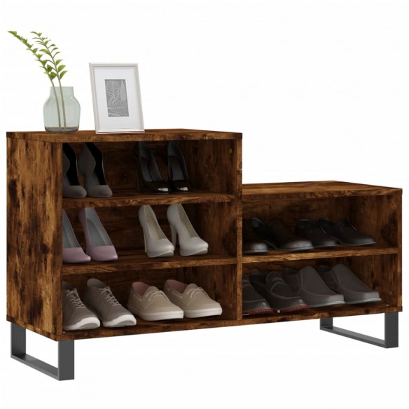 Armoire à chaussures Chêne fumé 102x36x60 cm Bois d'ingénierie