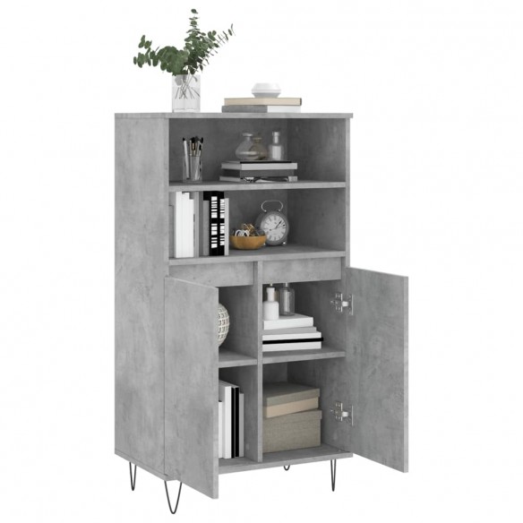 Buffet haut Gris béton 60x36x110 cm Bois d'ingénierie