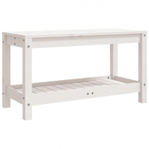 Banc de jardin blanc 82,5x35x45 cm bois massif de pin