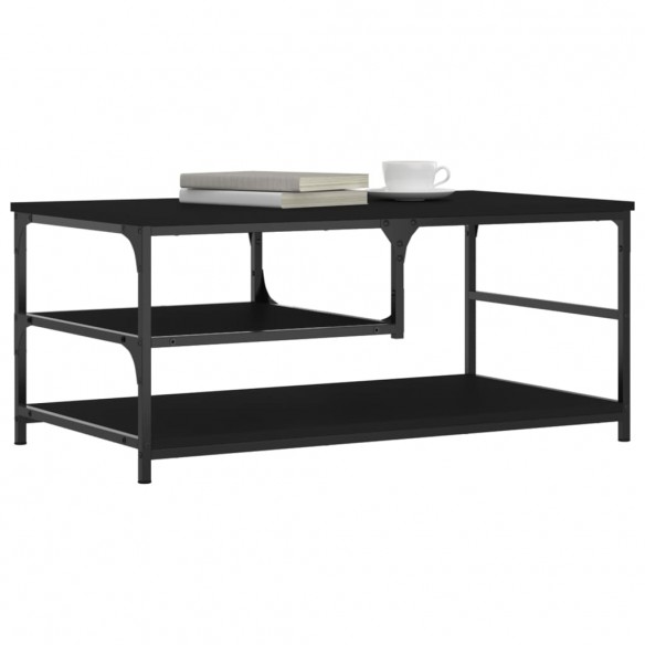 Table basse noir 90x49x40 cm bois d'ingénierie