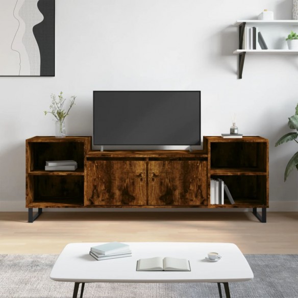 Meuble TV Chêne fumé 160x35x55 cm Bois d'ingénierie