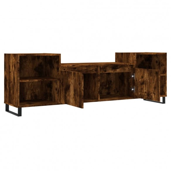 Meuble TV Chêne fumé 160x35x55 cm Bois d'ingénierie