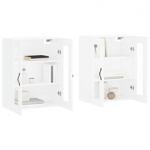 Armoires murales 2 pcs blanc bois d'ingénierie