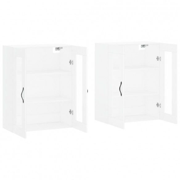 Armoires murales 2 pcs blanc bois d'ingénierie