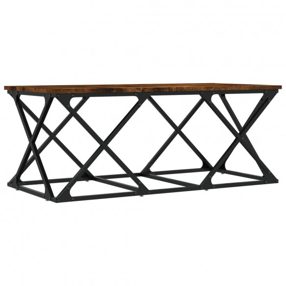 Table basse chêne fumé 100x49x40 cm bois d'ingénierie