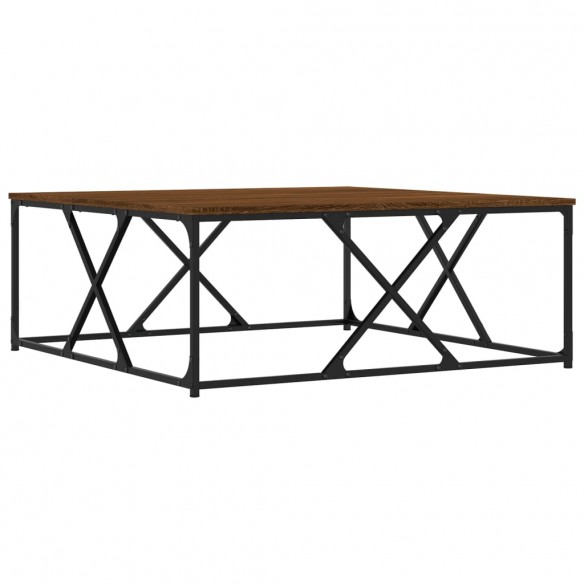 Table basse chêne marron 100x100x40 cm bois d'ingénierie