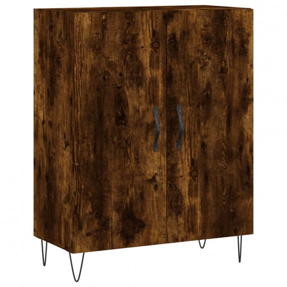 Buffet haut Chêne fumé 69,5x34x180 cm Bois d'ingénierie