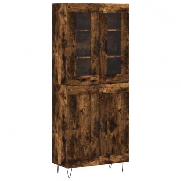 Buffet haut Chêne fumé 69,5x34x180 cm Bois d'ingénierie