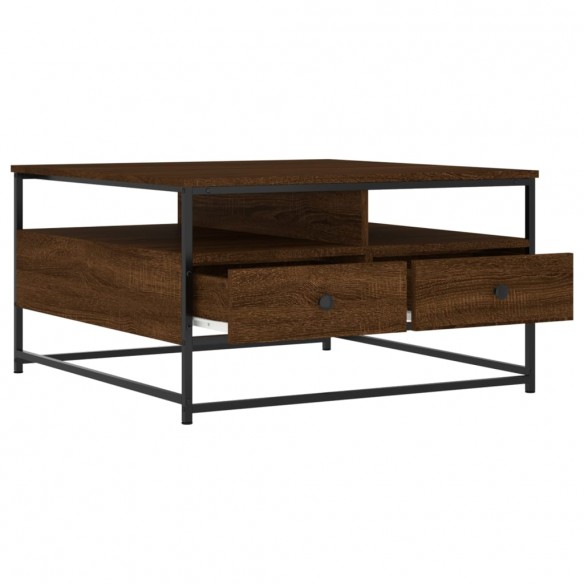 Table basse chêne marron 80x80x45 cm bois d'ingénierie