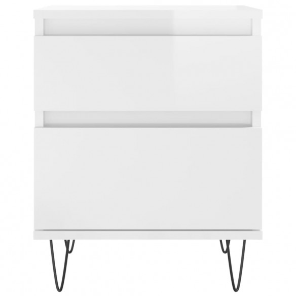 Tables de chevet 2 pcs blanc brillant 40x35x50 cm