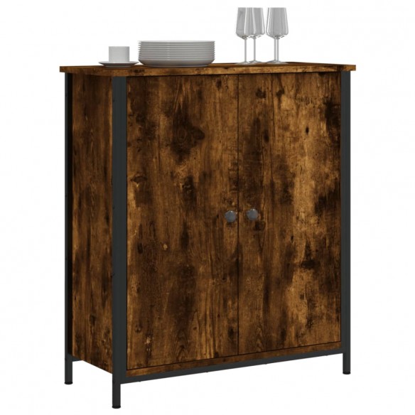 Buffet chêne fumé 70x30x80 cm bois d'ingénierie