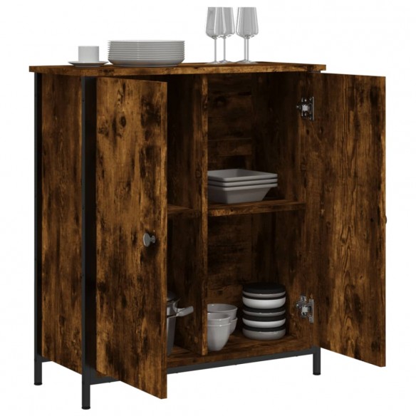 Buffet chêne fumé 70x30x80 cm bois d'ingénierie