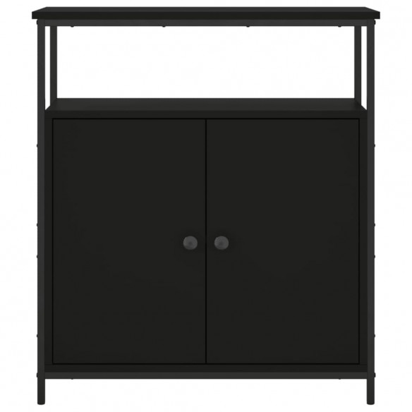 Buffet noir 70x30x80 cm bois d'ingénierie