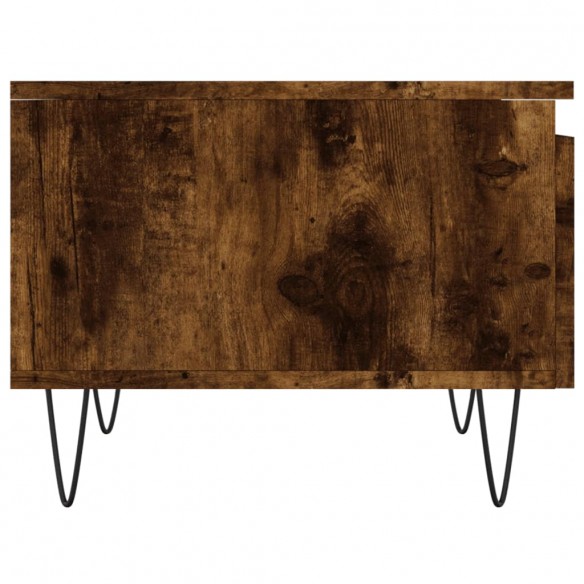 Table basse chêne fumé 50x46x35 cm bois d'ingénierie
