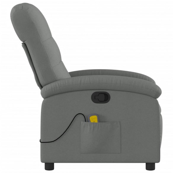 Fauteuil de massage inclinable Gris foncé Tissu