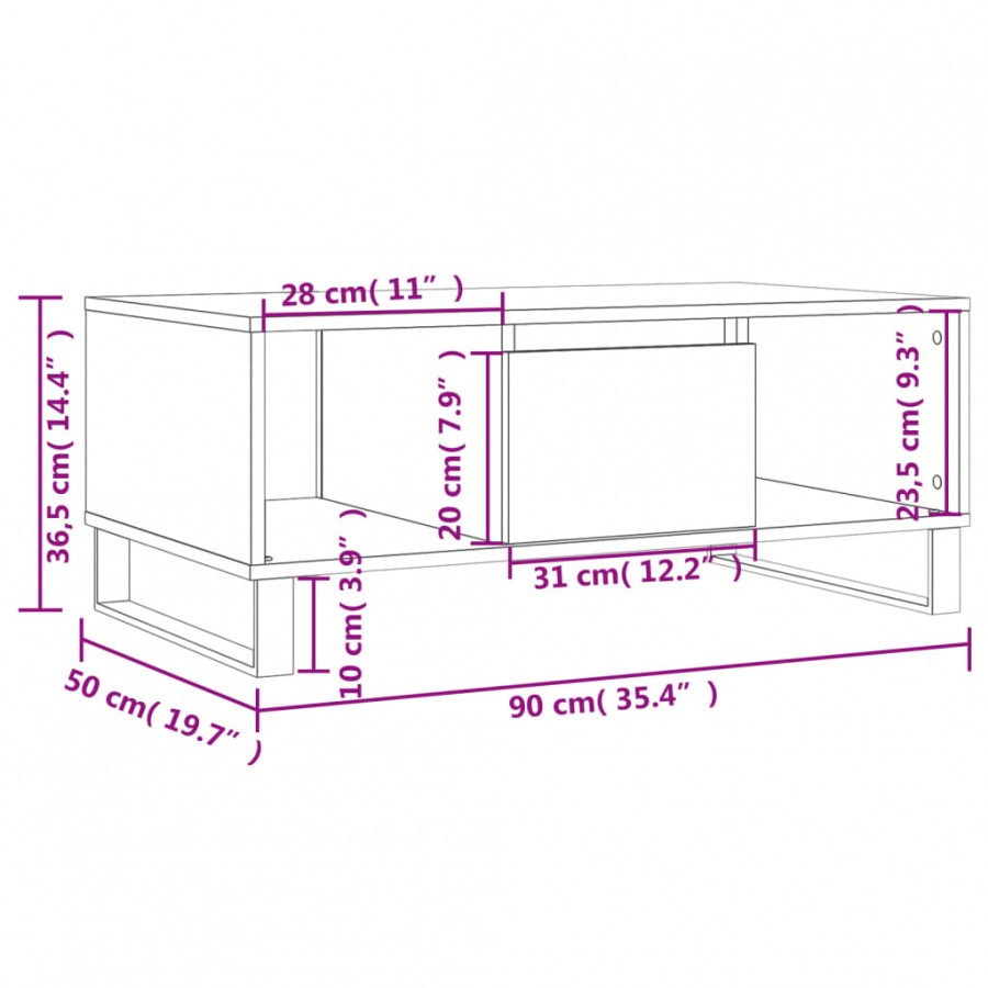 Table basse Blanc 90x50x36,5 cm  Table basse Blanc 90x50x36,5 cm