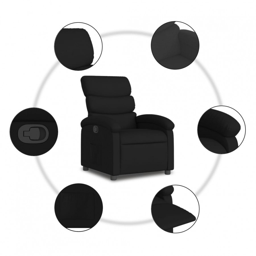 Fauteuil inclinable Noir Tissu Fauteuil inclinable Noir Tissu
