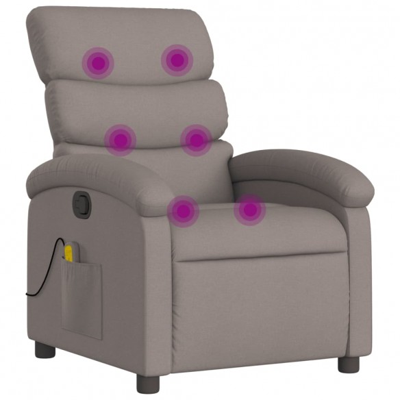 Fauteuil de massage inclinable Taupe Tissu