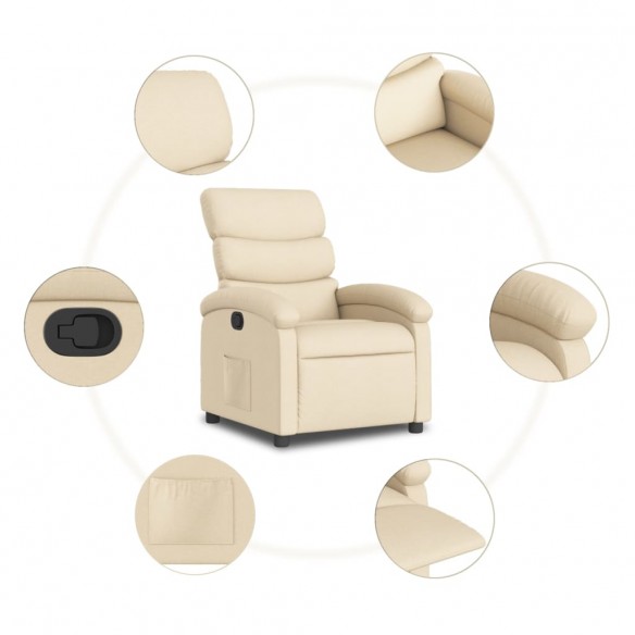 Fauteuil inclinable Crème Tissu