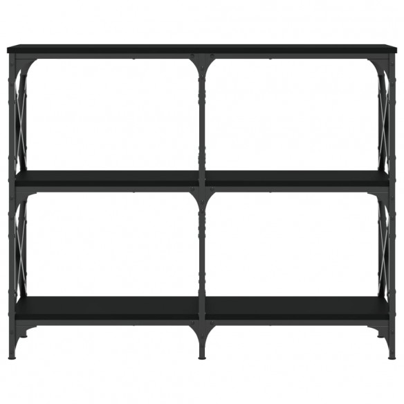 Table console noir 100x28x80,5 cm bois d'ingénierie