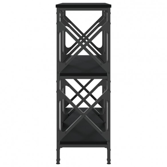 Table console noir 100x28x80,5 cm bois d'ingénierie
