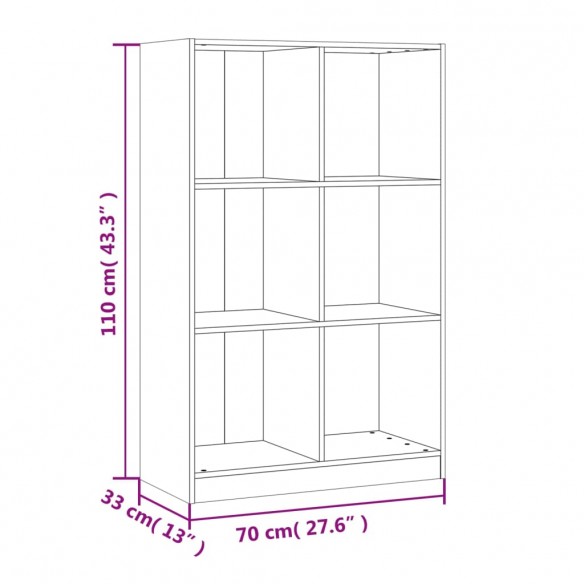 Bibliothèque blanc 70x33x110 cm bois massif de pin