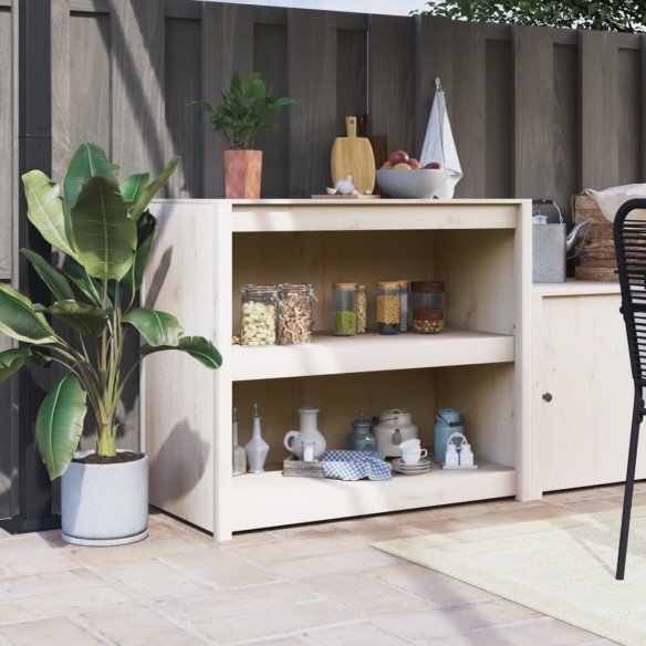 Armoire de cuisine d'extérieur blanc bois de pin massif