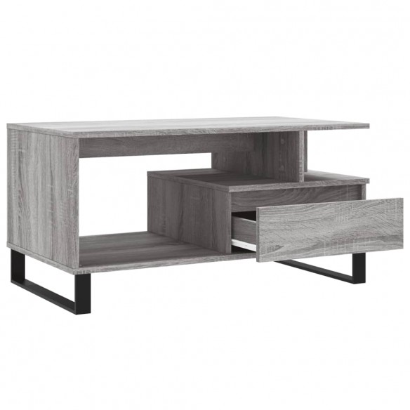 Table basse Sonoma gris 90x49x45 cm Bois d'ingénierie
