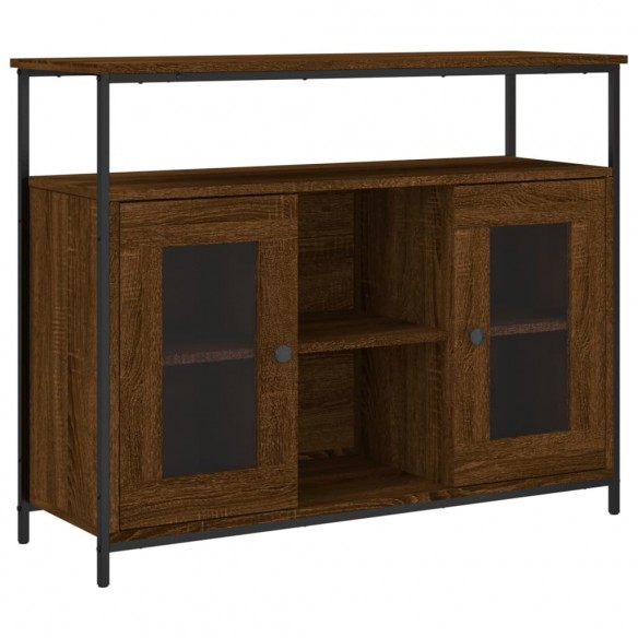 Buffet chêne marron 100x35x80 cm bois d'ingénierie