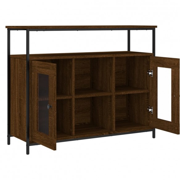 Buffet chêne marron 100x35x80 cm bois d'ingénierie