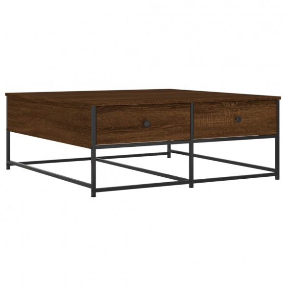 Table basse chêne marron 100x99x40 cm bois d'ingénierie