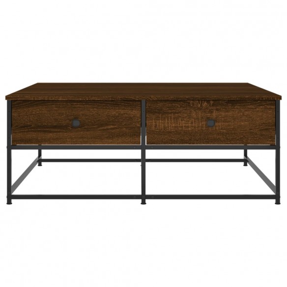 Table basse chêne marron 100x99x40 cm bois d'ingénierie