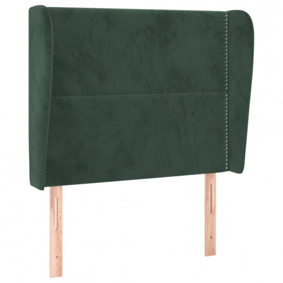 Tête de lit avec oreilles Vert foncé 83x23x118/128 cm Velours