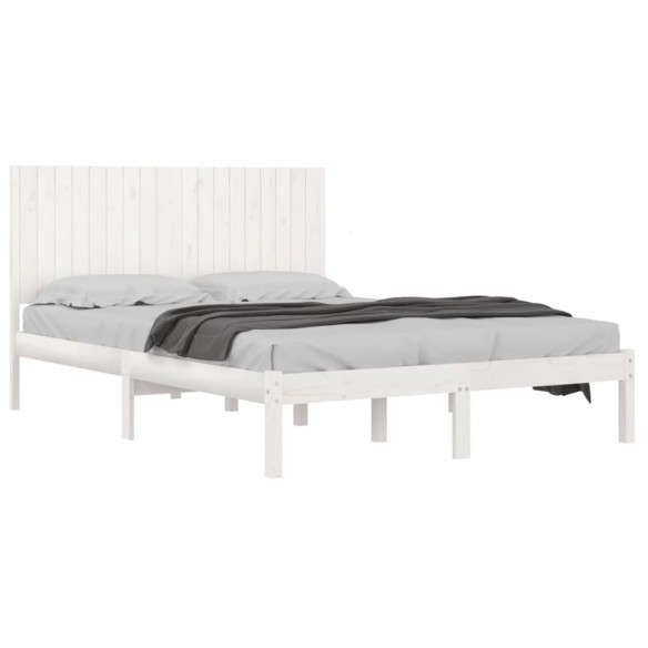 Cadre de lit Blanc Bois massif 180x200 cm Super King