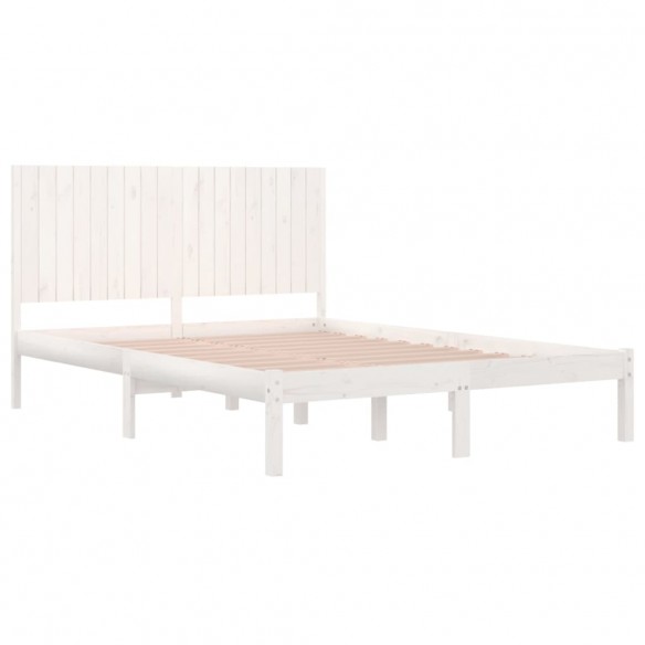 Cadre de lit Blanc Bois massif 180x200 cm Super King