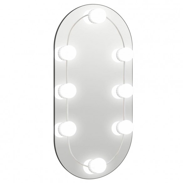 Miroir avec éclairage LED 40x20 cm Verre Ovale