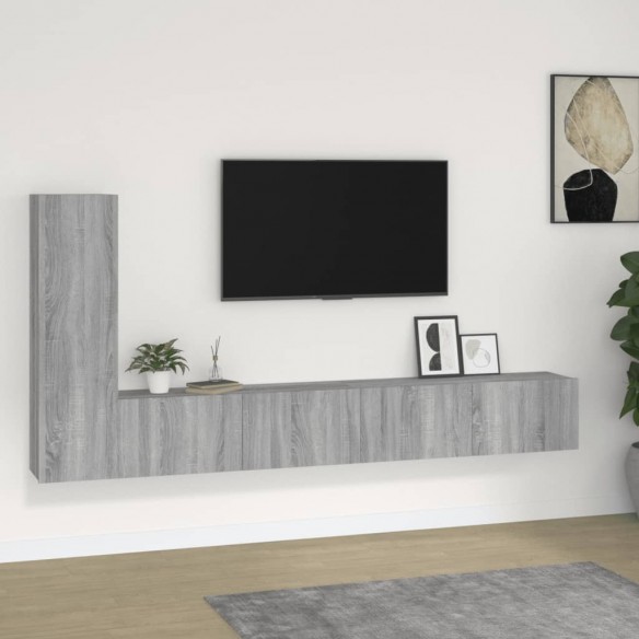 Ensemble de meubles TV 3 pcs Sonoma gris Bois d'ingénierie