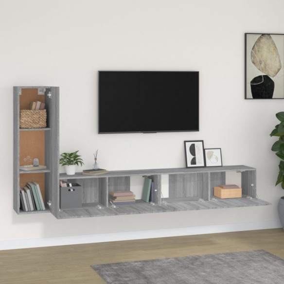 Ensemble de meubles TV 3 pcs Sonoma gris Bois d'ingénierie