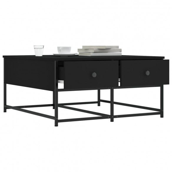 Table basse noir 80x80x40 cm bois d'ingénierie
