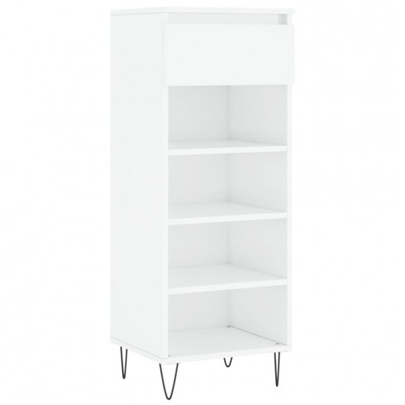 Armoire à chaussures Blanc brillant 40x36x105cm Bois ingénierie