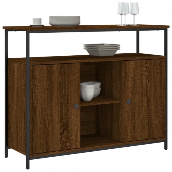 Buffet chêne marron 100x35x80 cm bois d'ingénierie