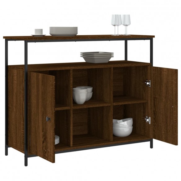 Buffet chêne marron 100x35x80 cm bois d'ingénierie