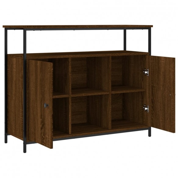 Buffet chêne marron 100x35x80 cm bois d'ingénierie