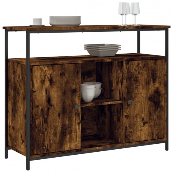 Buffet chêne fumé 100x35x80 cm bois d'ingénierie