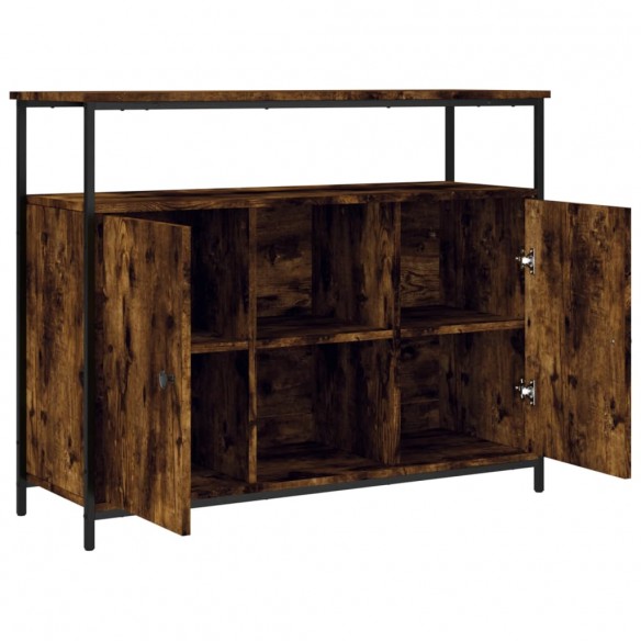 Buffet chêne fumé 100x35x80 cm bois d'ingénierie