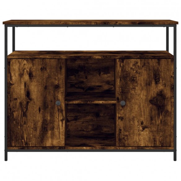 Buffet chêne fumé 100x35x80 cm bois d'ingénierie