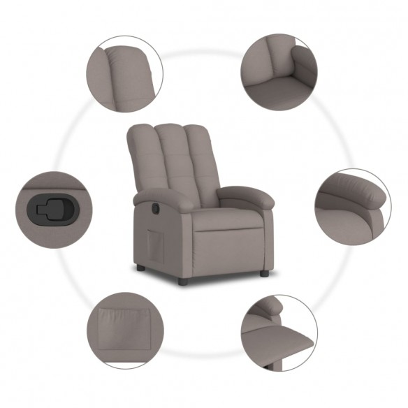 Fauteuil inclinable Taupe Tissu