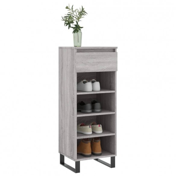 Armoire à chaussures Sonoma gris 40x36x105 cm Bois d'ingénierie