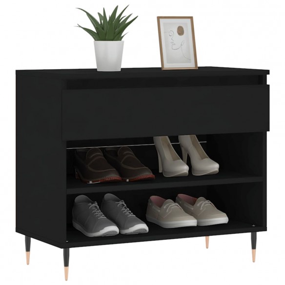 Armoire à chaussures Noir 70x36x60 cm Bois d'ingénierie